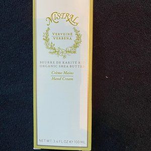 Mistral VERBENA Organic Shea Butter Hand Cream NWT
